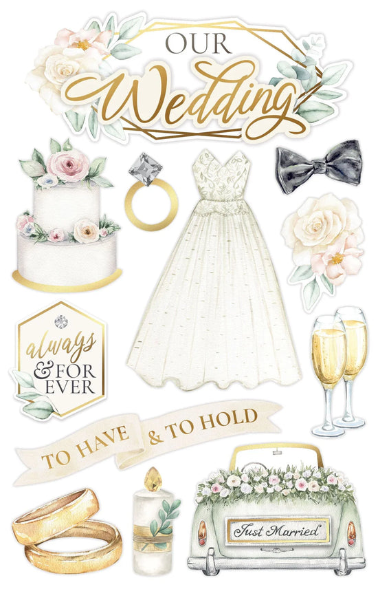 Paper House Scrapbook Stickers - 3D Our Wedding