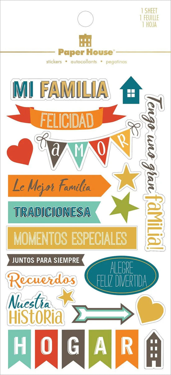 Paper House Scrapbook Stickers - Mi Familia