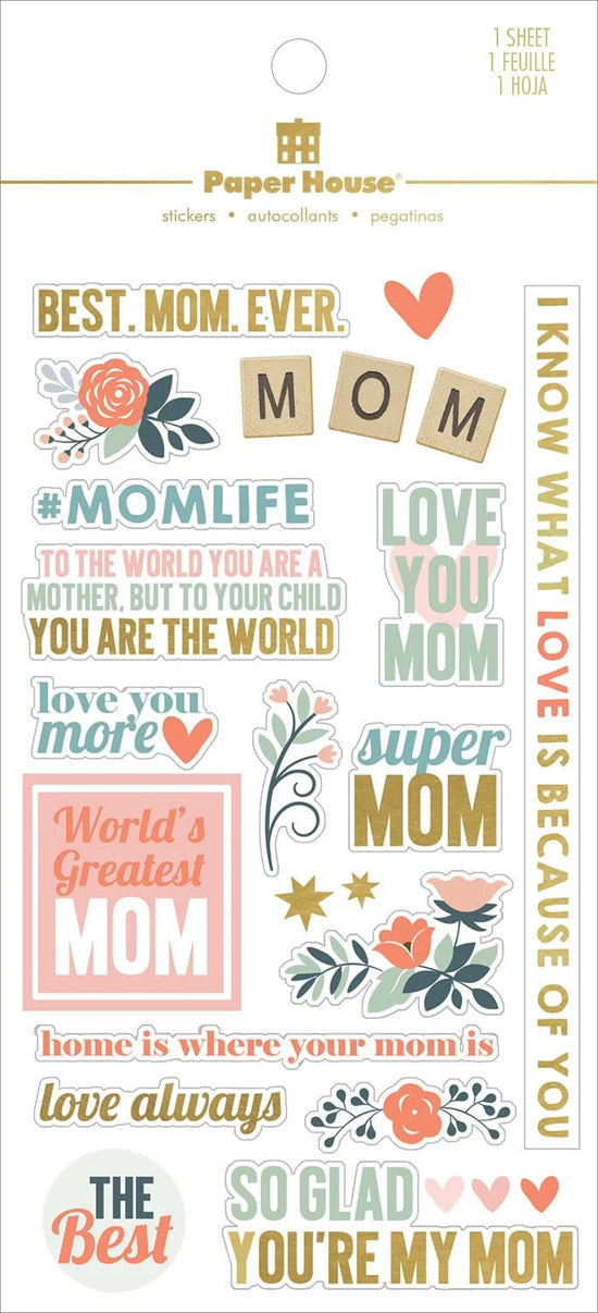 Paper House Scrapbook Stickers - Mom Family
