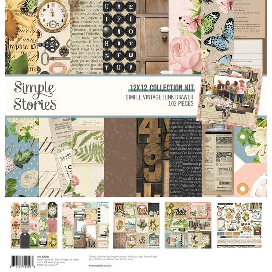 Simple Stories Double-Sided Cardstock Collection 12"x12" Simple Vintage Junk Drawer