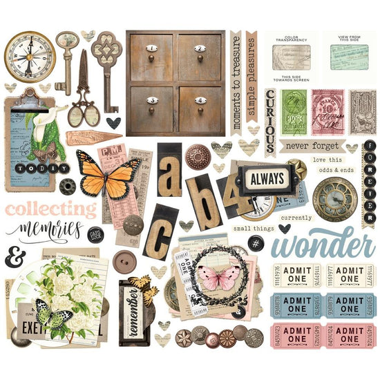 Simple Stories Bits & Pieces Die Cuts 57/Pkg Simple Vintage Junk Drawer