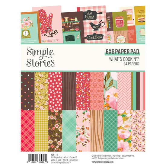 Simple Stories Double-Sided Paper Pad 6"X8" 24/Pkg What’s Cooking’?