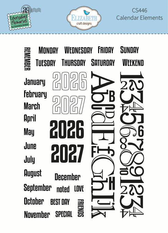 Elizabeth Craft Calendar Elements stamp