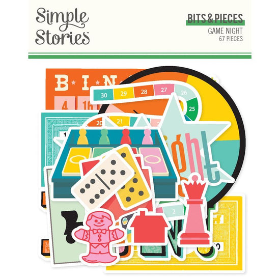 Simple Stories Bits & Pieces Die Cuts 67/Pkg Game Night