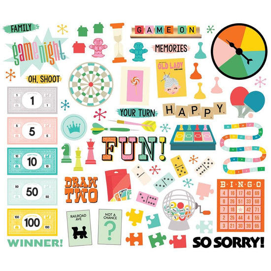 Simple Stories Bits & Pieces Die Cuts 67/Pkg Game Night