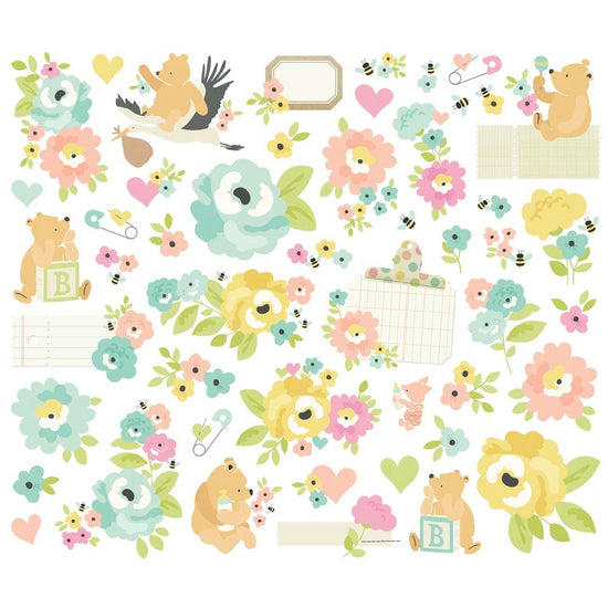 Simple Stories Floral Bits & Pieces Die Cuts 49/Pkg Classic Pooh Baby