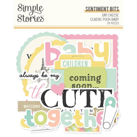 Simple Stories Sentiment Bits & Pieces Die Cuts 59/Pkg Classic Pooh Baby