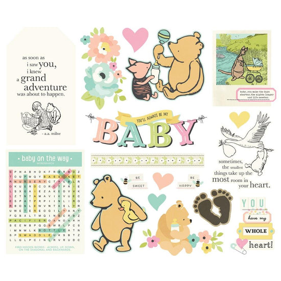Simple Stories Big Bits & Pieces Die Cuts 18/Pkg Classic Pooh Baby