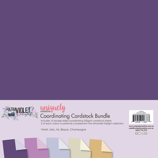 Uniquely ULTRAVIOLET DELIGHT COORDINATING CARDSTOCK BUNDLE