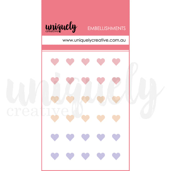 Uniquely Ultraviolet Delight DEW DROP HEART STICKERS - ROMANTIC