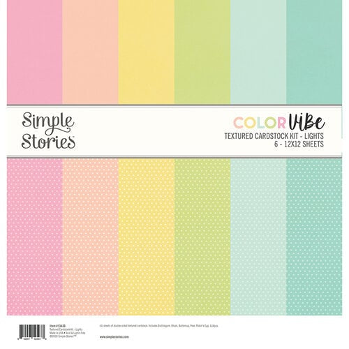 Simple Stories - Color Vibe Collection - 12 x 12 Textured Cardstock Kit - Lights Classic Pooh Babyl