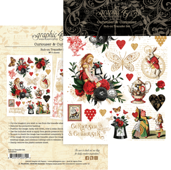 Graphic 45 Rub-On Transfers Curiouser & Curiouser