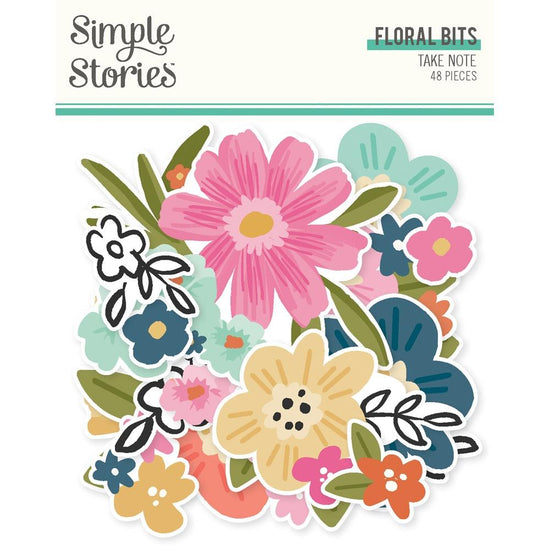 Simple Stories Floral Bits & Pieces Die Cuts 48/Pkg Take Note