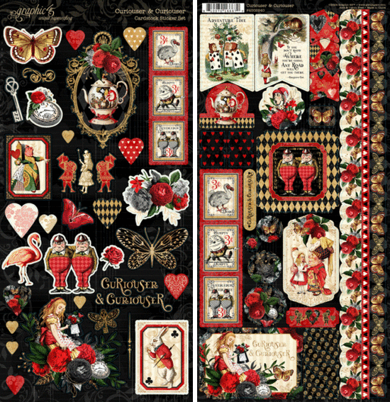 Graphic 45 Sticker Set Curiouser & Curiouser