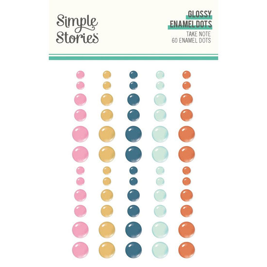 Simple Stories Glossy Enamel Dots 60/Pkg Take Note
