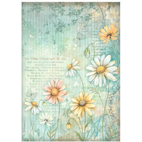 Stamperia Stamperia Daisy Art Rice Paper Sheet A4 Daisies