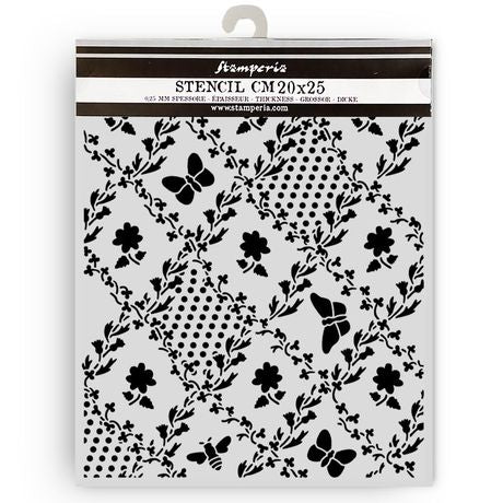 Stamperia Stamperia Stencil 7.87"X9.84" Daisy Art Butterfly and Daisy