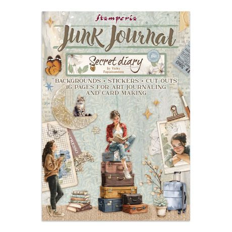 Stamperia Stamperia Junk Journal Stickers, Cut-Outs & Backgrounds Secret Diary
