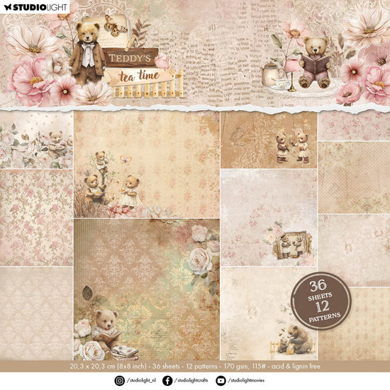 Studio Light Design Paper Pad 12 Patterns Teddy&