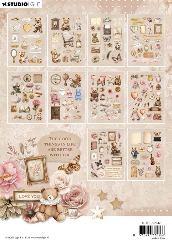 Studio Light Die-Cut Paper Pad More Than 300 Elements Teddy&