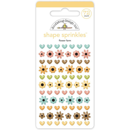 Doodlebug Sprinkles Adhesive Enamel Shapes Flower Farm, Farmhouse