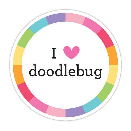 Doodlebug Water Bottle Sticker Doodles I Love Doodlebug