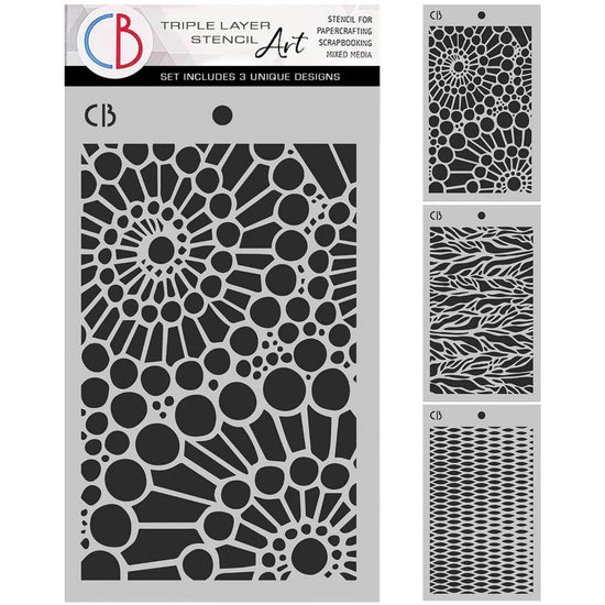 Ciao Bella An Artist Journey Stencil Mix 5"X8"– Triple Layer Set (3 Unique Designs)