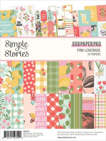 Simple Stories Paper Pad 6"X8" Pink Lemonade