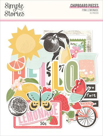 Simple Stories Chipboard Pink Lemonade