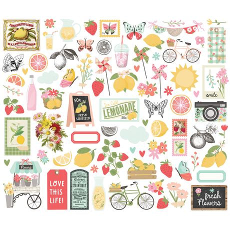 Simple Stories Bits & Pieces Die Cuts Pink Lemonade