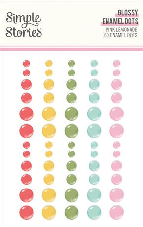 Simple Stories Glossy Enamel Dots Pink Lemonade