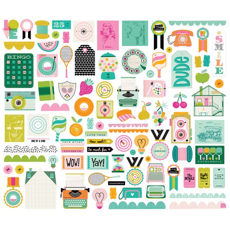 Simple Stories Bits & Pieces Die Cuts Color Me Happy