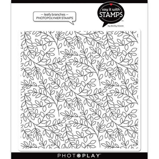 PhotoPlay Say It With Stamps Clear Stamps Leafy Branches Background