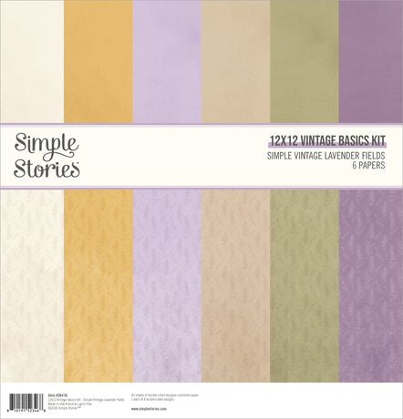 Simple Stories Vintage Basics Kit 12x12 Simple Vintage Lavender Fields