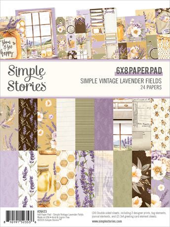 Simple Stories Paper Pad 6"X8" Simple Vintage Lavender Fields
