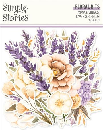 Simple Stories Floral Bits & Pieces Die Cuts Simple Vintage Lavender Fields