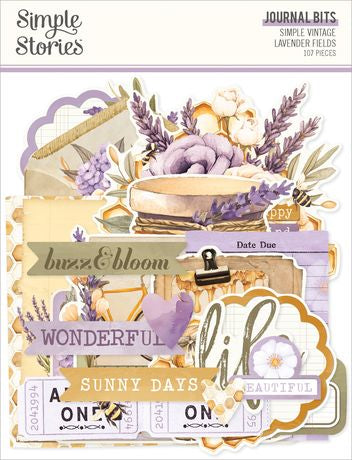 Simple Stories Journal Bits & Pieces Die Cuts Simple Vintage Lavender Fields