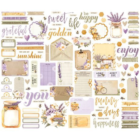 Simple Stories Journal Bits & Pieces Die Cuts Simple Vintage Lavender Fields