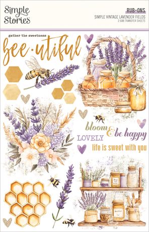 Simple Stories Rub Ons Simple Vintage Lavender Fields