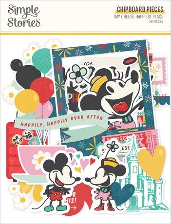 Simple Stories Chipboard Say Cheese Happiest Place