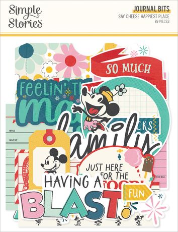 Simple Stories Journal Bits & Pieces Die Cuts Say Cheese Happiest Place