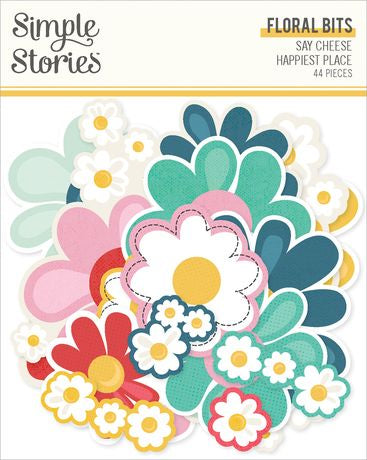 Simple Stories Floral Bits & Pieces Die Cuts Say Cheese Happiest Place