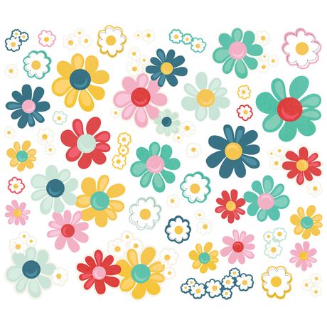 Simple Stories Floral Bits & Pieces Die Cuts Say Cheese Happiest Place