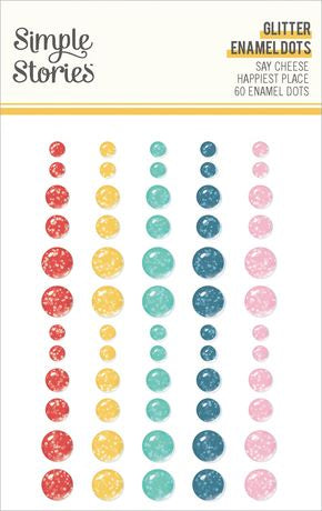 Simple Stories Glitter Enamel Dots Say Cheese Happiest Place
