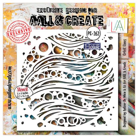 AALL and Create - 6x6 Stencil - Orbit Lines