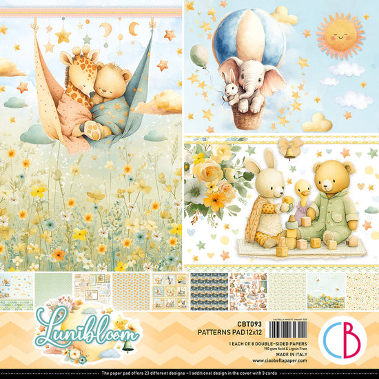Ciao Bella Lunibloom Patterns Pad 12"x12" 8/Pkg