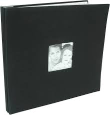 MBI Fashion Fabric Post Bound Album W/Window 12"X12" Black