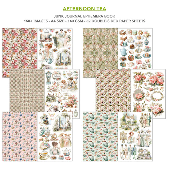 Ciao Bella Afternoon Tea Junk Journal & Ephemera Book A4 32/Pkg