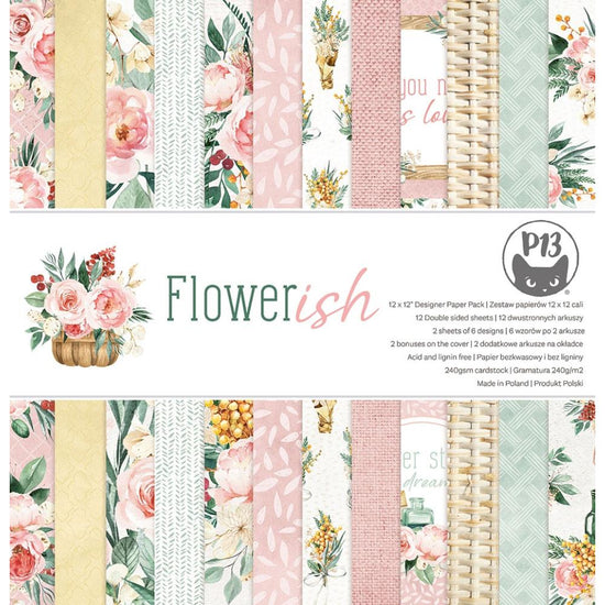 P13 Double-Sided Paper Pad 12"X12" Flowerish