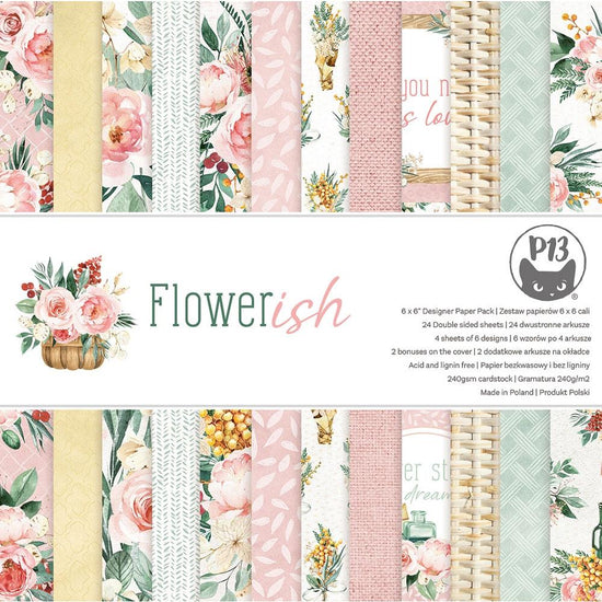 P13 Double-Sided Paper Pad 6"X6" Flowerish